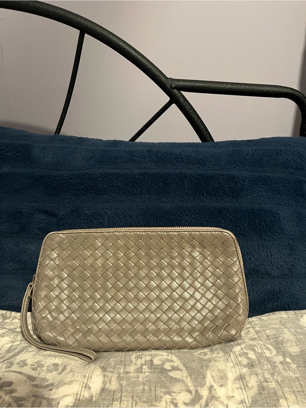 BV Woven Wristlet Clutch